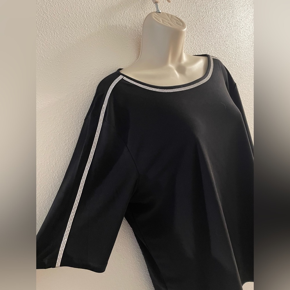 89th + Madison black jeweled top